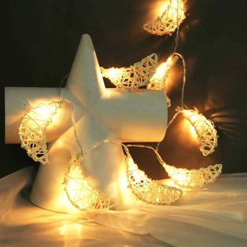 1M 10leds 2M 20leds Rattan Moon led String Light Indoor/Outdoor Holiday Christmas Thanksgiving Home Party Decoration lights