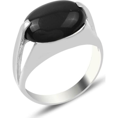 Silverlina Silver Onyx Gemstone Ring