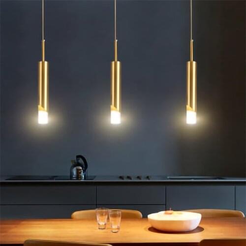Nordic pendant light LED Acrylic gold Light luxury chandelier indoor home bedside bedroom living room decoration Hang lamp study