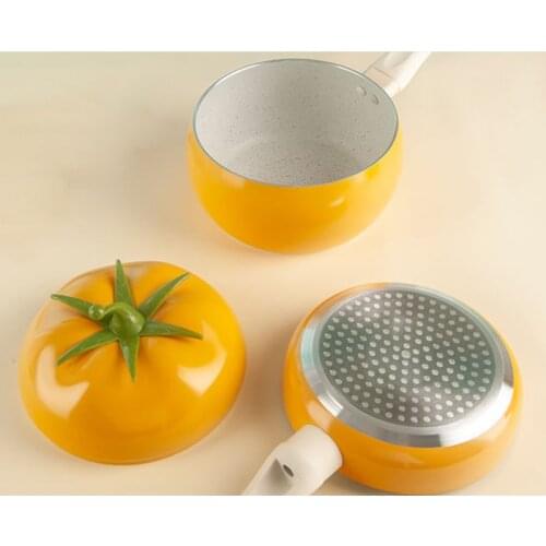 Fruit Tomato Shape Frying Pan Cooking Pot Saucepan Induction Cooker Aluminum Cookware Nonstick