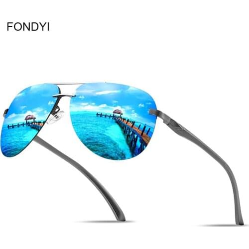 FONDYI 2020 High Quality Polarized Aviation Sunglasses Driving Cool Fishing Sun Glasses Pilot Unique Style Black with Case