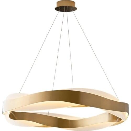 Modern LED Pandent Lighting Luxury Golden Stainless Steel Acrylic Living Room Dining Room Hanging Lamp Interior Light Lustre