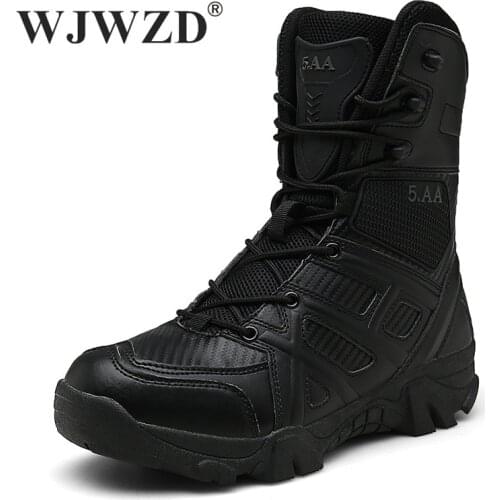 Tactical Military Combat Boots Men Leather Special Force Desert Ankle Boots Men Army Hunting Trekking Hiking Winter Work Shoes