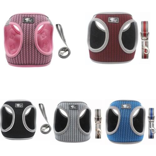 Honeycomb Breathable Harness Small Dog 1.5m Leash Easy Control Hands Free Tactical Harness Vest and Leash Set Walking Training