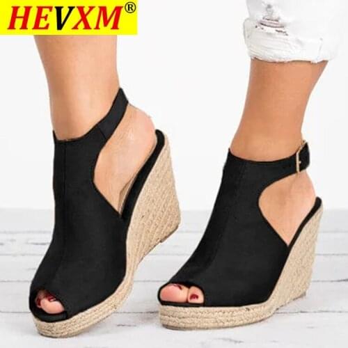 Women Sandals Summer 2021 Wedges Shoes For Women buty damskie sapato feminino Black Ladies Sandals Sandalias