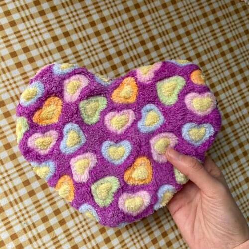 Contrast Color Women Chain Messenger Bags Soft Plush Cool Girls Small Shoulder Bags Fashion Heart-shaped Ladies Purse Handbags