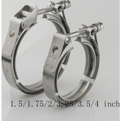 1.5/1.75/2/3.25/3.5/4 inch V-Band Clamp Stainless Steel Exhaust Downpipe Clamp Flat Flange Assembly