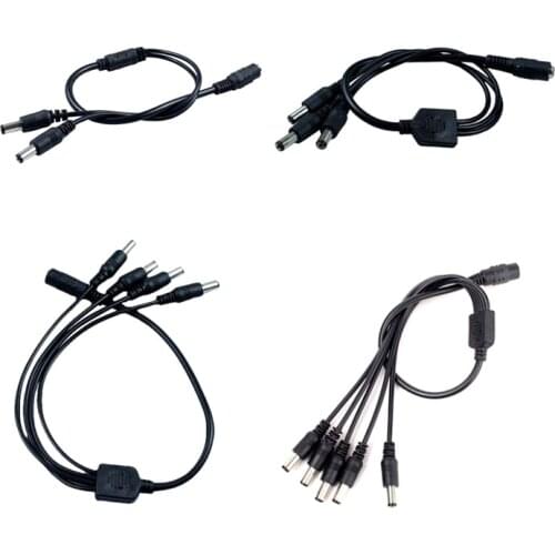 1pc DC Power Jack 5.5x2.1mm 1 Female To 2 3 4 5 Male plug Power Cord adapter Connector Cable Splitter CCTV Camera LED Strip