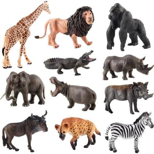 11pcs/set Wild Animals Statue Toy Cartoon Lovely Plastics Crocodile Toy