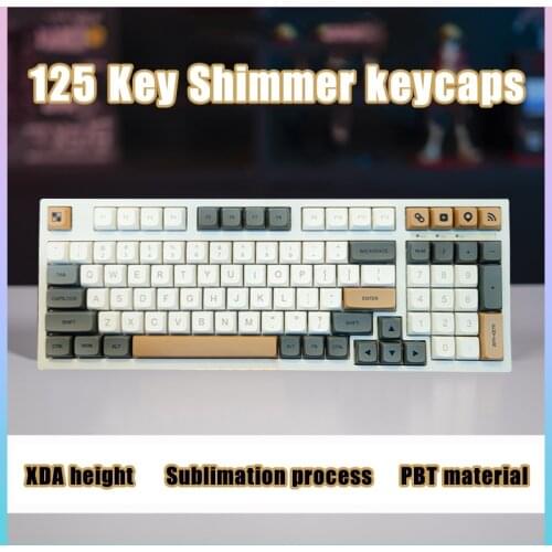 125 Key Shimmer keycaps XDA high sublimation PBT material sublimation mechanical keyboard keycaps Round Keycaps