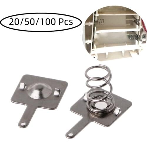20/50/100 Pair Positive Negative Conversion Replacement Metal Batteries Spring Contact Plate Silver For AA AAA /18650 Batteries