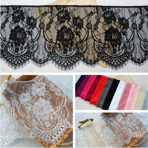 3Meter White French Eyelash Lace Fabric Embroidery Lace Trim For Clothes Wedding Evening Dress Diy Sew On Accessories