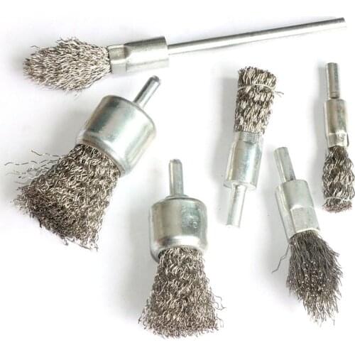 3pcs 1inch 10mm/16mm 1 Stainless Steel Wire Wheel End Brush for Drill shank 1/4" For removing paint Derust and cleaning
