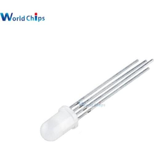 5mm RGB LED Common Cathode 4Pin Red Green Blue LED Round Tricolor LED Light Emitting Diode Transparent Lamp