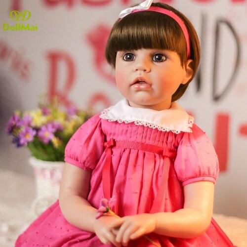60cm Bebe Silicone Reborn Baby Doll Toys 24inch Vinyl Princess Toddler Girl Babies Doll High Quality Birthday Gift bonecas