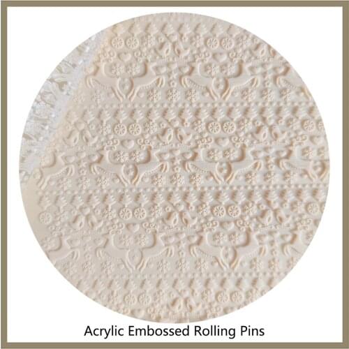 Fondant Decoration Non-stick Roller Great For Sugar Cookies Clay And Art Projects Acrylic 3D Christmas Embossed Rolling Pin