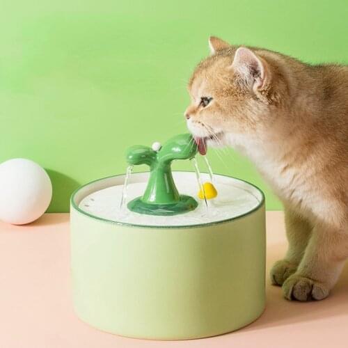 Cat Automatic Drinking Fountain Ceramic Drinking Filter Flow Circulation Pet Dog Drinking Water Electric Dog Water Bottle