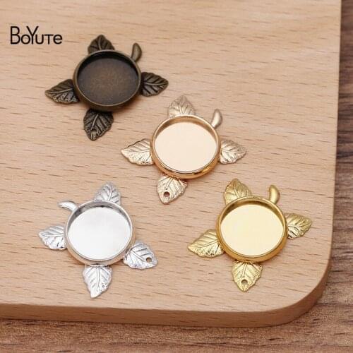 BoYuTe Custom Made (100 Pieces/Lot) Fit 12MM Cabochon Pendant Base Blank Tray Diy Handmade Jewelry Materials