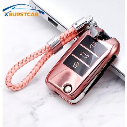 Xburstcar Key Protector Keychain TPU Car Folding Key Case Cover Bag for Roewe RX5 MG3 MG5 MG6 MG7 MG ZS GT GS 350 360 750 W5