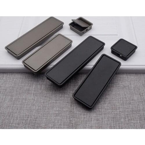 Black/grey /tatami Hidden Handles Zinc Alloy Door Embedded Pull Cabinet Handle Recessed Knobs Furniture Hardware