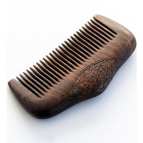 Pocket Wooden Comb Natural Black Gold Sandalwood Super Narrow Tooth Wood Combs No Static Lice Beard Comb Hair Styling