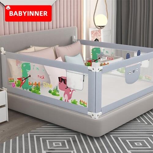 Babyinner Baby Lifting Crib Fence Adjustable Height Bed Guardrail Bed Safety Rails for Baby Removable Baby Playpen