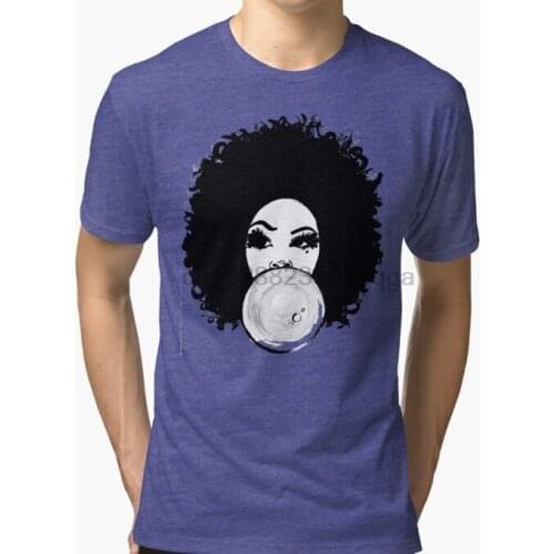 Men Short sleeve tshirt Curly Afro Pretty Girl Bubble Gum Poppin Natural Hair Art T Shirt Women t-shirt