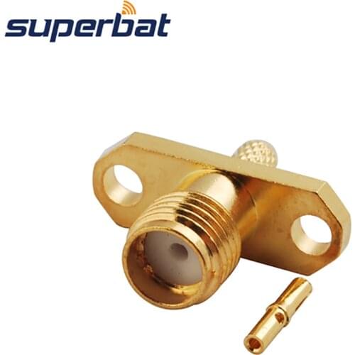Superbat SMA Jack 2 Hole Flange/Panel Crimp Connector for Cable RG316,RG174,LMR100,RG179,RG178