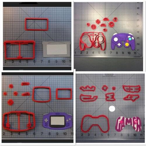 Game Machine 2# Cookie Cutter Kitchen Baking Supplies Cake Icing Decoration Tools Set Cartoon Patterns 3D Custom Seal