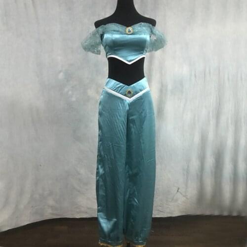 Movie Magical Lamp Cosplay Costume Princess Jasmine Dance Dress Fancy Halloween Party Clothing For Adult Women