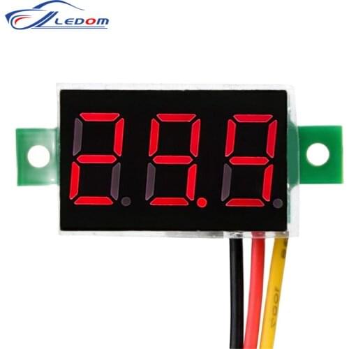 0.36 Inch Mini Digital Voltmeter 0-100V DC Voltage Meters LED Panel Electric Voltage Tester Gauge Three Wires for Car Motorcycle