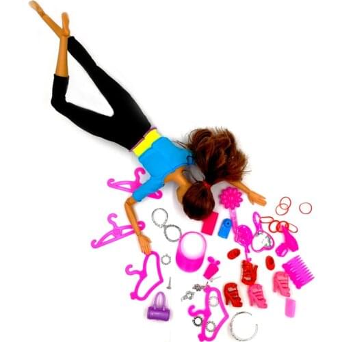 Accessories Set barbie Doll Pretend Toy Hand Bag Different Accessory High Heels Funny Brinquedo For Kid Toy