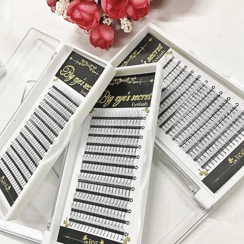 10 boxes/12Rows Volume 3D False Eyelashes Extensions Individual Fake Premade Fans wholesale price handmade luxury Free Shipping