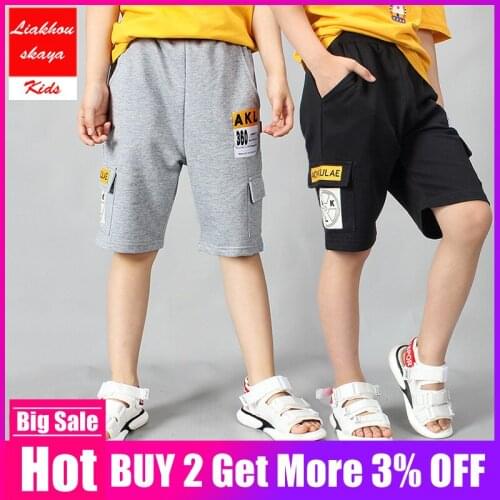 2019 New Big Kids Loose Beach Trousers Child Summer Childrens Clothes Boys Shorts Casual Baby Boy Sport Cotton Shorts For Boys