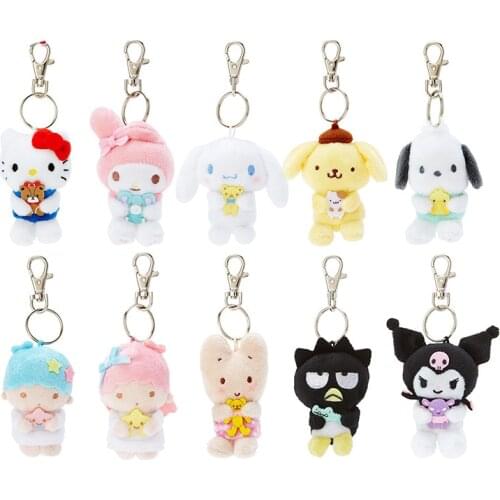 New Cartoon Bunny Rabbit Dog Cat Penguin Mini Plush Keychain Small Pendant Kids Stuffed Toys For Children Gifts 8CM