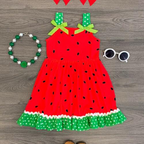 Pudcoco Summer Toddler Baby Girl Dress Sleeveless Cool Watermelon Slip Dress Summer Casual Clothes