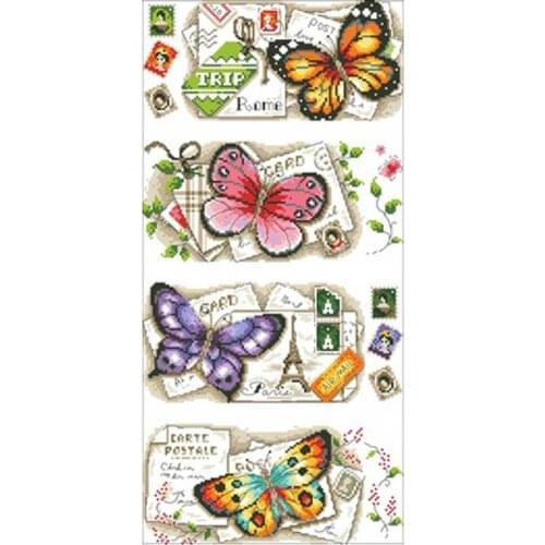 HOT Butterfly postcard animals Patterns Counted Cross Stitch 11CT 14CT DIY Chinese Cross Stitch Kits Embroidery Needlework Sets