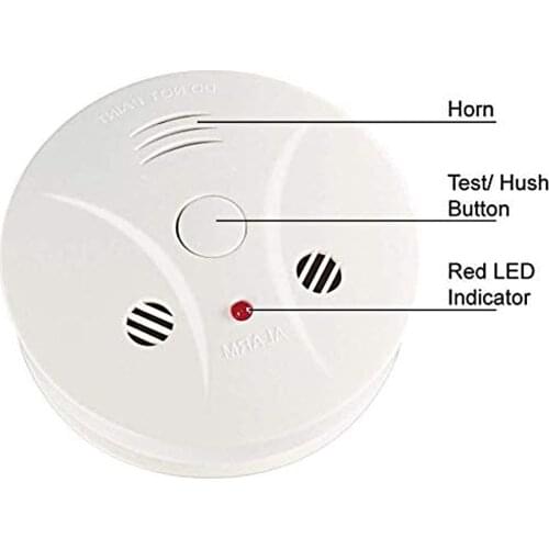 Fire Alarm 9V Standalone Smoke Detector With Photoelectric Sensor And Silence Button Smoke Alarms For Home Safety Protection