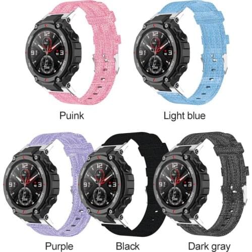 Smart Watch Strap For Huami Amazfit T-Rex A1918 Wirst Bracelet Replacement Nylon Canvas Sports Watch Strap For Huami Band