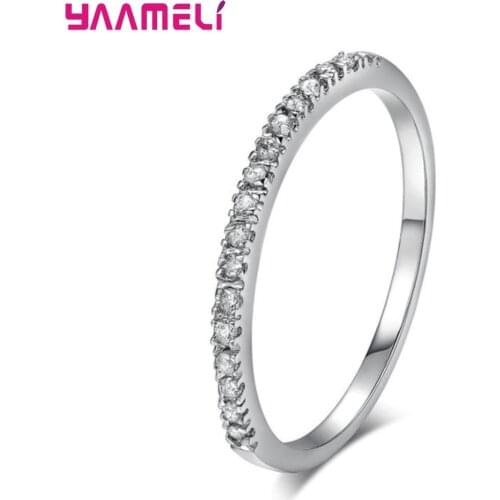 New Trendy Crystal Engagement Design Hot Sale Rings for Women S925 Sterling Silver Male Female Wedding Bridal Jewelry Gift