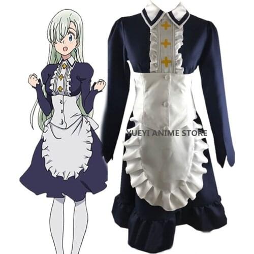 The Seven Deadly Sins Elizabeth Liones Maid Dress Cosplay Costume Custom Made Any Size