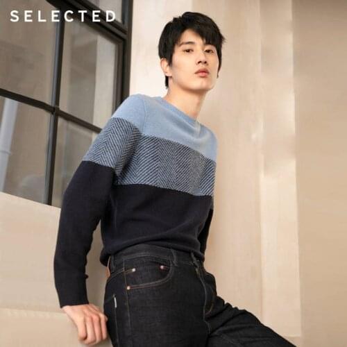 SELECTED Round Neck Long-sleeved Wool Sweater|419425504