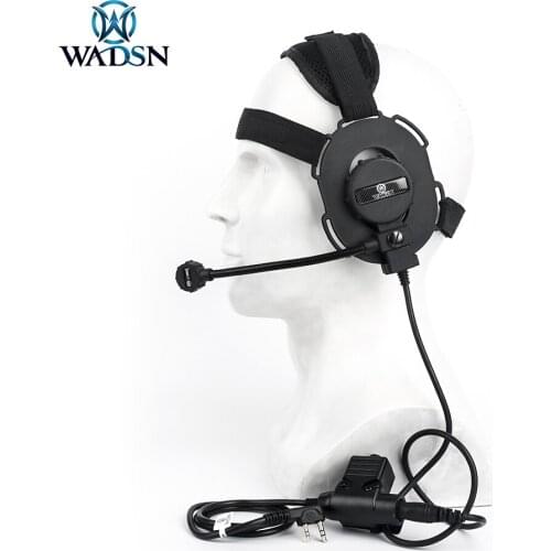 WADNS Tactical Bowman Evo III Headset with Baofeng UP94 PTT Kenwood Plug Shooting Airsoft CS Unilateral Headphone Push to Talk
