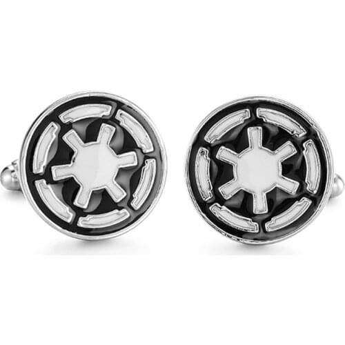 WN new high quality brass mens French Cufflinks fashion style design black and white helmsman Cufflinks