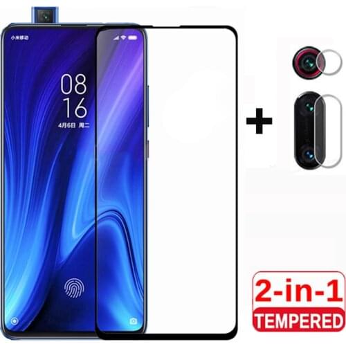 2 in 1 Protective Glass On For Xiaomi 9t Redmi K20 Pro Screen Protector Camera Lens Film on redmi k20pro Mi 9t pro Full glass
