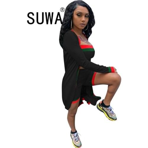 Hot Sale Striped Stitching Shorts Wrapped Chest Shorts Three-Piece Suit Pants Cool Girl Streetwear Sexy Club Outfits