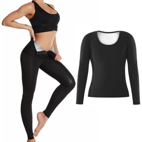 Girl Sauna Suits Body Shaper Weight Loss Pants Waist Trainer Corset Slimming Shirt Workout Sweat Fitness Leggings Shapewear Sets