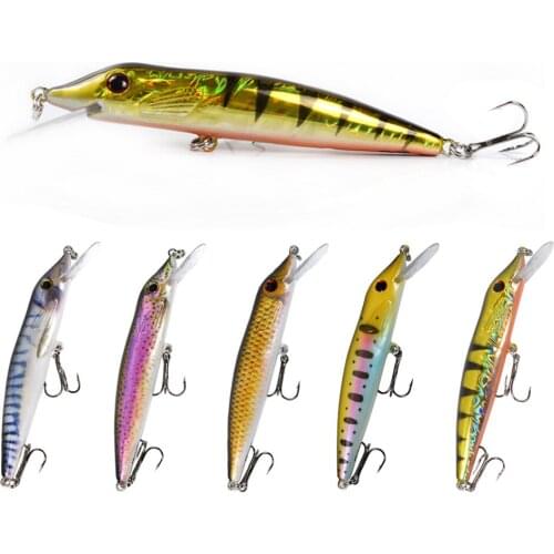 1Pcs High Quality Minnow 125MM 3D Simulation Fisheye Clear Simulation Painting Integrated Pressure Plate Sharp Three Anchor Hook