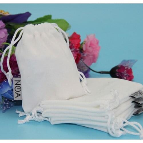 100pcs HIgh quality velvet jewelry drawstring dust bag pouch for cosmetic silver jewelry storage and packaging