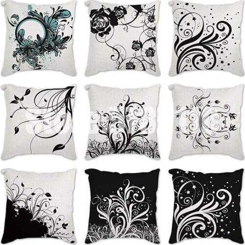 18" Vintage Flower Printed Throw Pillow Case Sofa Cushion Cover Home Decorative For Chair Seat Office Bedroom Pillowcase Gifts